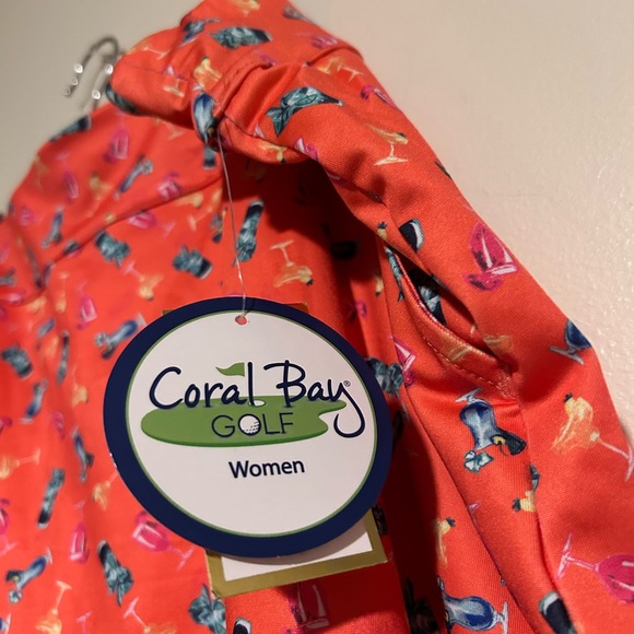 NWT Coral Bay Coral Cocktail Patterned Women's Golf Skort - Picture 5 of 8